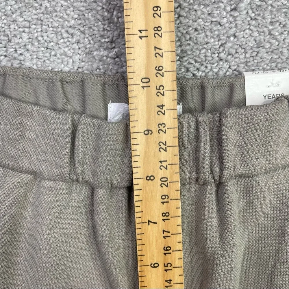 Zara Pants Unisex Kids 9 Gray Knit Slim Leg Pleated Elastic Waist Lightweight